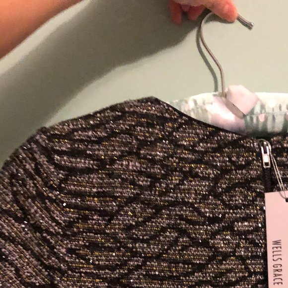 Wells Grace Sparkle Tweed Crop Top Shirt - Small - Picture 2 of 4